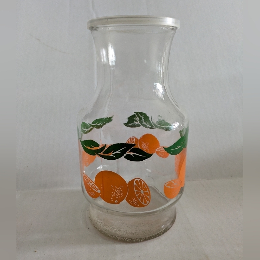 Vintage Anchor Hocking Orange Juice Carafe with Lid.